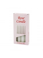 Rose Candle-201 ( 4pcs & Kalın ) ( Çap=2cm & Uzunluk=15cm ) ( Beyaz Klasik ) Market Mum*130