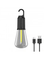 Rustik Taşınabilir Şarjlı Tasarruflu Ampul 10w Led Lamba Type-c Şarj Askılı Asma Aydınlatma T020
