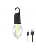 Rustik Taşınabilir Şarjlı Tasarruflu Ampul 10w Led Lamba Type-c Şarj Askılı Asma Aydınlatma T03
