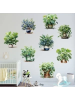 Saksılı Çiçek Tasarımlı 8li Sticker Mc-480a