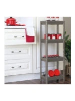 Shelf Unit Om-1016-0763 ( 4 ( Çukur ) Raflı & Gri & Antrasit ) ( Dikdörtgen ) Raf Ünitesi Plastik*6