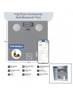 Sinbo Sbs-4469 ( Gri ) (yağ Ölçer) Akıllı (bluetooth) Cam Baskül (pilli) (180kg/50gr) (28x28cm) (8-kişi Hafıza) (lcd Ekran) (℃ Gösterge)*10