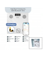 Sinbo Sbs-4472 ( Beyaz ) (yağ Ölçer) Akıllı (bluetooth) Cam Baskül (pilli) (180kg/50gr) (26x26cm) (8-kişi Hafıza) (lcd Ekran) (℃ Gösterge)*10