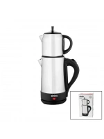 Sinbo Stm-5847 ( 2in1= Çaycı & Kettle ) ( Çelik ) Elektrikli Çaycı Seti & Çay Makinesi (1.7lt+0.7lt) (360° Gövde)*6