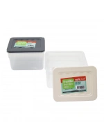 Softchef-00984 Fresh Box ( Derin & 1100ml ) Plastik Şeffaf Saklama Kabı ( Renkli Kapak )*24=k