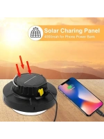 Solar Panelli Telefon Şarj Özellikli Çok Fonksiyonlu Kamp Lambası Aydınlatma
