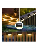 SolarVita 12li Solar Güneş Enerjili Şarj Edilen Köşebent Merdiven Veranda Bahçe Led Lamba Siyah SV-1005