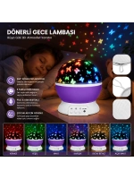 Star Master Dmr-4900 ( Dönerli & Ay Yıldız Görselli ) Gece Lambası ( Pilli & Usb =d.c 5v ) *60