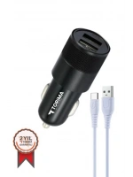 Tüm Araçlara Uyumlu Araba Çakmaklık Çift Usb Girişli Oto Şarj Aleti Soketi