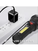 Usb Glare Charging Flashlight El Feneri Zj-05