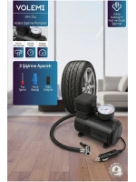 Volemi Çok Amaçlı Araç Lastik Şişirme Pompası ve Hava Kompresörü - 12V / 250 PSI