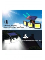Volemi Üçlü Solar Led Projektör – Beyaz Işık – Sensörlü Dış Mekân Aydınlatma