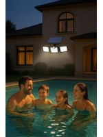 Volemi Üçlü Solar Led Projektör – Beyaz Işık – Sensörlü Dış Mekân Aydınlatma