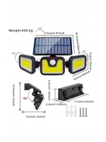 Volemi Üçlü Solar Led Projektör – Beyaz Işık – Sensörlü Dış Mekân Aydınlatma