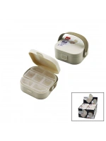 Wenken Ur-3499 (pls.kutu Çantalı=9x9cm & Y:3.7cm ) İlaç Kutusu (7 Günlük= 2+2+3 Şeffaf Plastik ) (taşıma Kulplu)*12x1