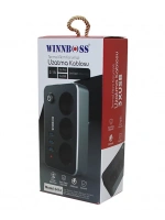 Wınboss-3414 Termal Akım Korumalı ( 2.1a ) ( 3lü Priz ) ( 3xusb ) ( 2mt ) Anahtarlı Uzatma Kablo Siyah*30