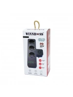 Wınnboss-3397 Siyah Termal Akım Korumalı ( 3xpriz ) ( 3xusb ) (1xtype-c) Duvar Tipi Priz*48