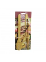 Yakut-10552 ( 2pcs ) Ahşap Bambu Maşa Seti ( İnce Izgara & Kaşıklı Servis Maşa )*120