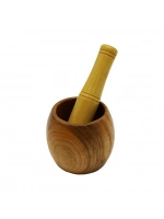Yakut-10575 Ahşap Bambu Havan Sarımsak Dövecek ( Ç: 8cm--d:5.5cm--y:9.5cm ) ( Fileli Ambalaj)*64