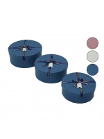Yakut-11247 ( 3pcs ) ( Yuvarlak ) Renkli Karton Hediye Kutusu ( Kurdelalı ) ( 16-18-20cm )*48