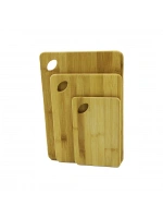 Yakut-11427 ( 3lü Set ) Ahşap Bambu Kesim Panosu ( Yandan Kulplu ) ( 14x22cm & 21x29cm & 24x35cm )*12