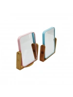 Yakut-11455 (dikdörtgen=11x15cm) (ahşap Bambu Ayaklı) Makyaj Aynası (çift Taraflı) (plastik Çerçeve)*60