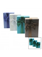 Yakut-12529 ( 3lü ) (dikdörtgen) Karton Hediye Kutusu & Kurdelalı (12x19cm--14x21cm--16x23cm)*36