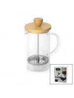 Yakut-9586 French Press ( 800ml ) ( Bambu Kapaklı ) ( Cam ) Bitki Süzgeçi*24