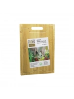 Ylmz-132 ( 24x34cm ) Lux Ahşap Bambu Kesim Panosu Metal Kulplu (1.8cm Kalınlık )*30
