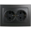 Egonex Atom ( Siyah ) Topraklı 2li Priz*12x10