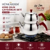 Egonex Hünkardem  ( Aile ) ( Büyük ) Boy Küre Çelik Çaydanlık Seti ( Üst: 1.2lt & Alt: 2lt )*8