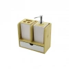 Egonex Urve Ur-3523 ( Çekmeceli & Diş Fırça Kutusu & Sabunluk ) Bambu Banyo Set ( Ahşap & Bambu Standlı )*8=k