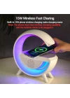 Kablosuz Telefon Şarj Bluetooth Hoparlör Istasyonu Ses Rgb Atmosfer Gece Işık Bt-2301