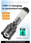 Güçlü Taktik Led El Feneri Paweınuo Sdt53 – 3800lm, 35w, Yan Cob Aydınlatma Ve Type-c Şarj Özelliğine Sahip