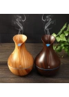 Vazo Model Ahşap Görünümlü Usb Şarjlı & Işıklı )( Hava Nemlendirici & Buhar Makine & Koku Giderici
