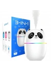 3ü 1 Arada Panda Nemlendirici, Led Işık, 220 Ml Kapasite, 12 Saat Çalışma Süresi, Model A10