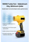 Gold Orion 21V Kablosuz Hava Üfleyici | 32.000RPM Turbo Fan, 12.000mAh Batarya, Bahçe & Araç Kurutma / Sarı