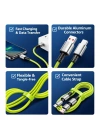 Platoon PL-8632 4-in-1 240W PD Hızlı Şarj Kablosu – Type-C Lightning Destekli