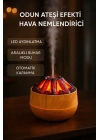 Egonex Ahşap Odun Ateşi Tasarımlı Hava Nemlendiricisi-Buhar Makinası-Aroma Difüzörü Led Işık Volkanik Alev 300ml