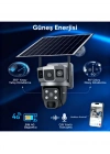 Solar Güneş Enerjili Çift Lens Dış Mekan Güvenlik Kamerası