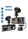 Araç Araba Kamerasi Black Box Traffic Recorder 3 Kameralı