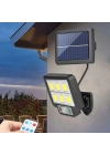 Egonex 120 Cob Led Solar Panel Güneş Enerjili 3 Mod Duvar Lambası