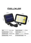 Egonex 120 Cob Led Solar Panel Güneş Enerjili 3 Mod Duvar Lambası