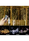 Egonex 300 Ledli 10 Sarkıt Perde Led Işık-8 Fonksiyon, Uzaktan Kumandalı, 3x3 Metre