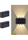 Egonex 6 Ledli Solar Çift Taraflı Duvar Lambası Güneş Enerjili Aydınlatma Dekorasyon Aplik Işık