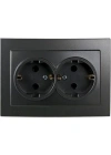 Egonex Atom ( Siyah ) Topraklı 2li Priz*12x10