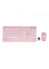 Egonex Everest Km-9676 ( Beyaz - Pembe ) ( Kablosuz ) Klavye & Mouse Seti ( Tablet & Telefon Standlı ) ( Q Kalvye )*10