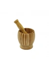 Egonex İbico İ22-220 ( Ahşap Bambu & Çizgili ) Havan ( Sarımsak Dövecek ) ( Ç: 8.5--d: 6.8 --y: 10cm ) ( Fileli Ambalaj )*72