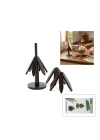 Egonex İbico İ22-320 Standlı=ağaç Model) ( 2pcs ) Ahşap Bambu ( Katlanır ) Nihale ( Yapraklı Çiçek Modeli= Çap: 20cm) )*36