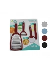 Egonex Rota Rt-326 ( Şefin 4lü Seti ) (1-çift Taraflı Rende & 1-pizza Ruleti & 1-sapan Soyacak & 1-kalem Soyacak )(renkli Pls.saplı)*24=k